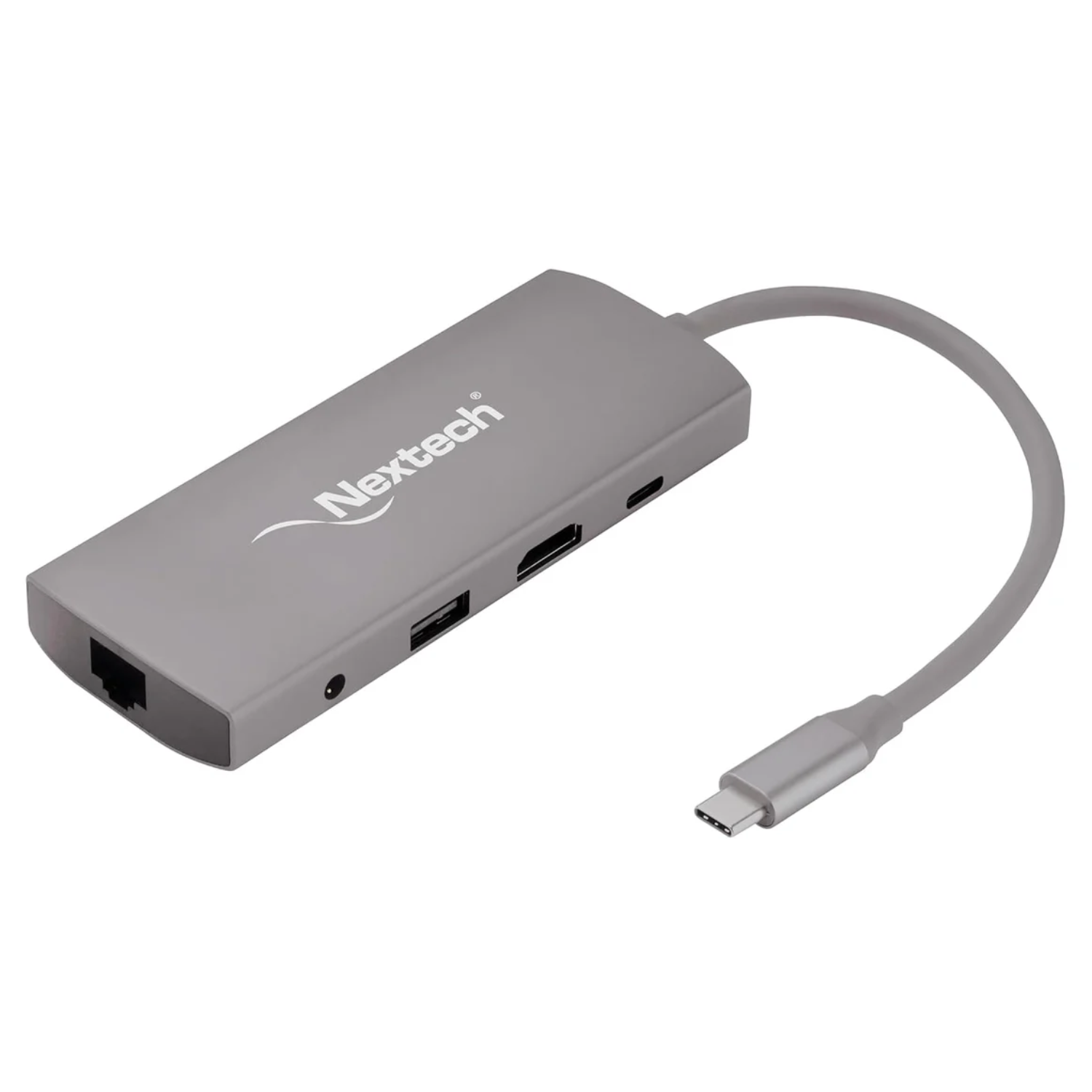 Nextech 9-in-1 USB-C Hub Docking Station – Type-C Adapter with 4K HDMI, Gigabit LAN, PD 100W Charging, USB 3.0 Ports, SD/TF Card Reader, Audio Jack – Compatible with MacBook, Windows – Space Grey