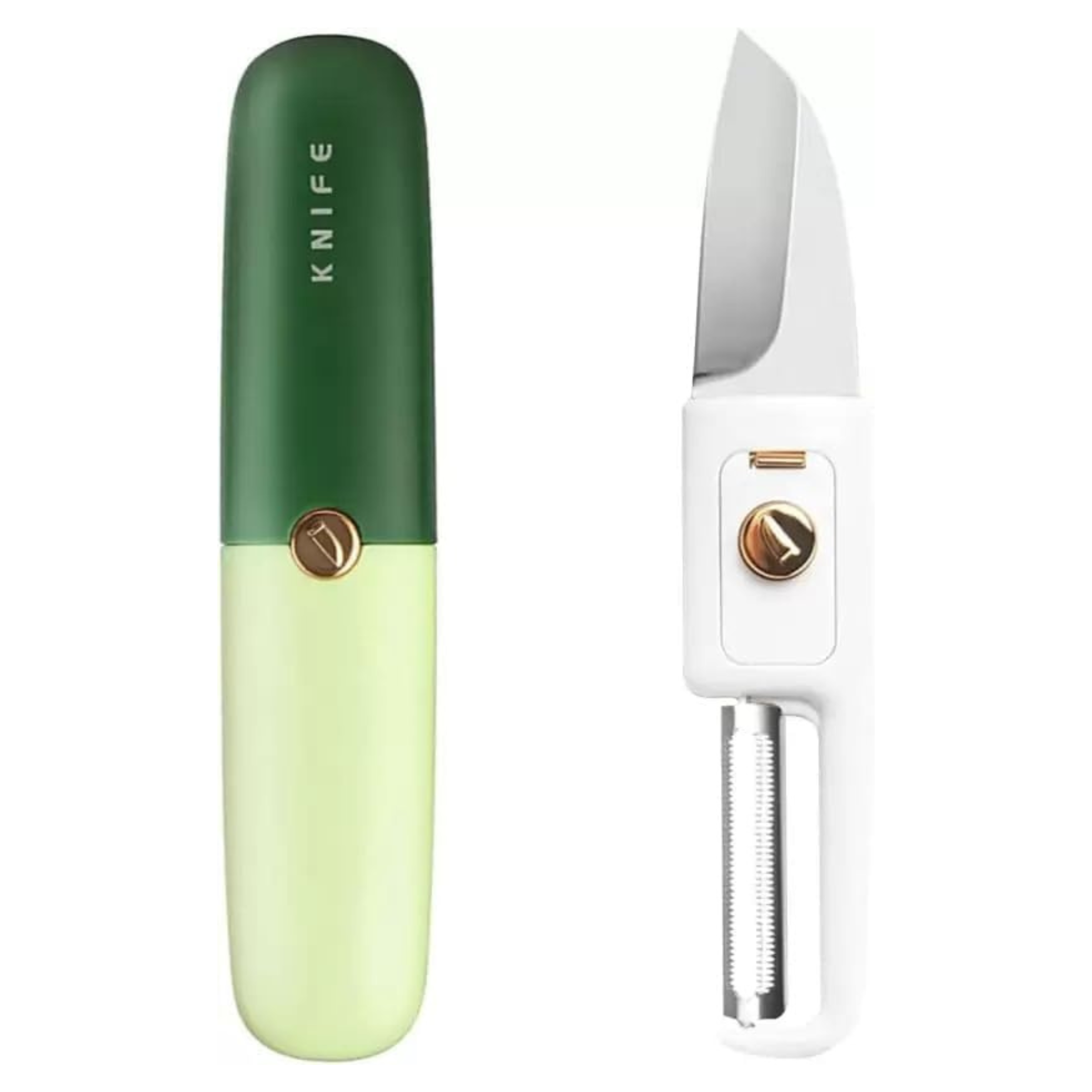 Peelzy: Foldable 2-in-1 Peeler & Knife for Fruits, Vegetables & Travel Use – Portable Stainless Steel Folding Cutter with Safety Cover