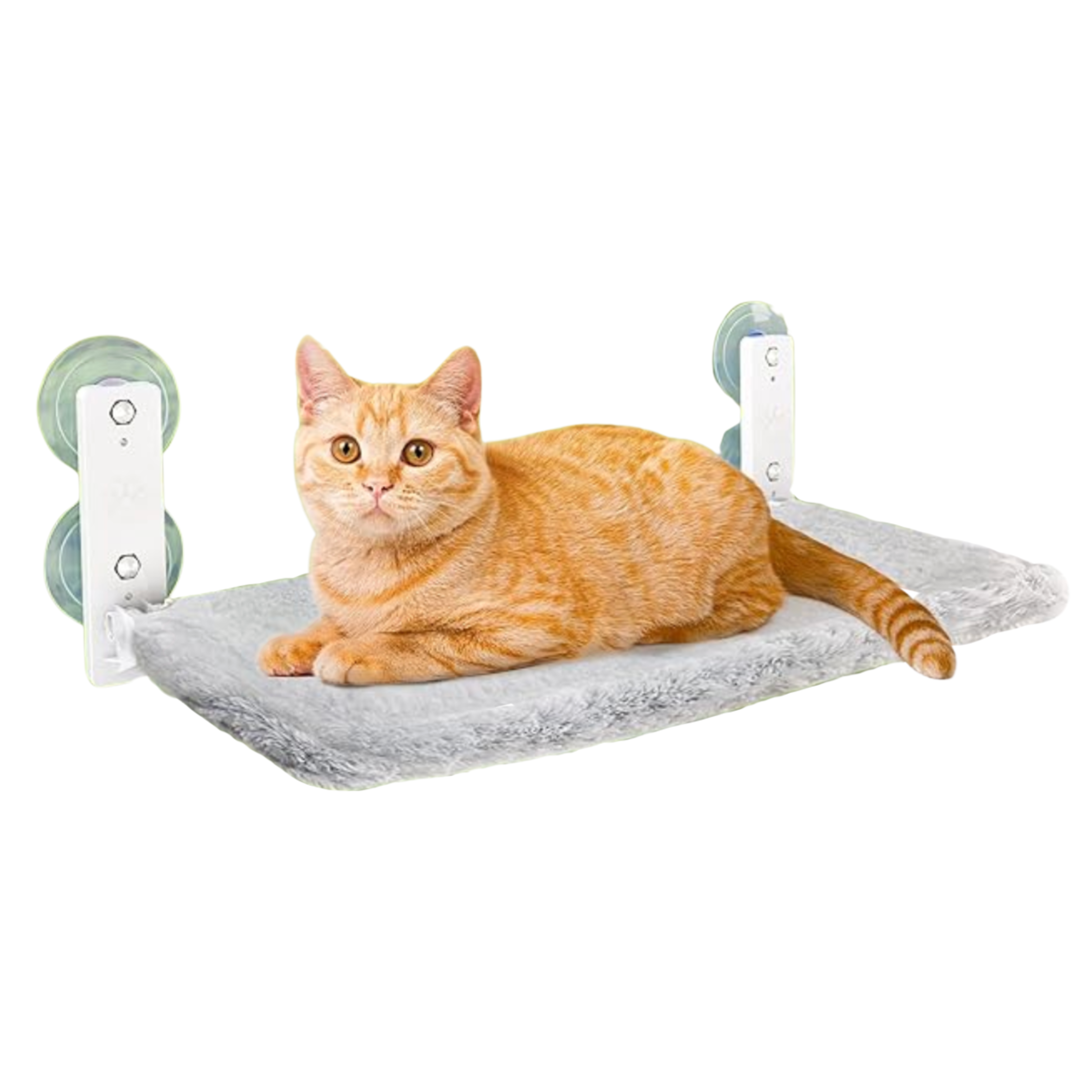 PurrNest: Window-Mounted Cat Hammock Bed with Strong Suction Cups, Reversible Cover with Two Different Kinds of Fabrics & Foldable Design