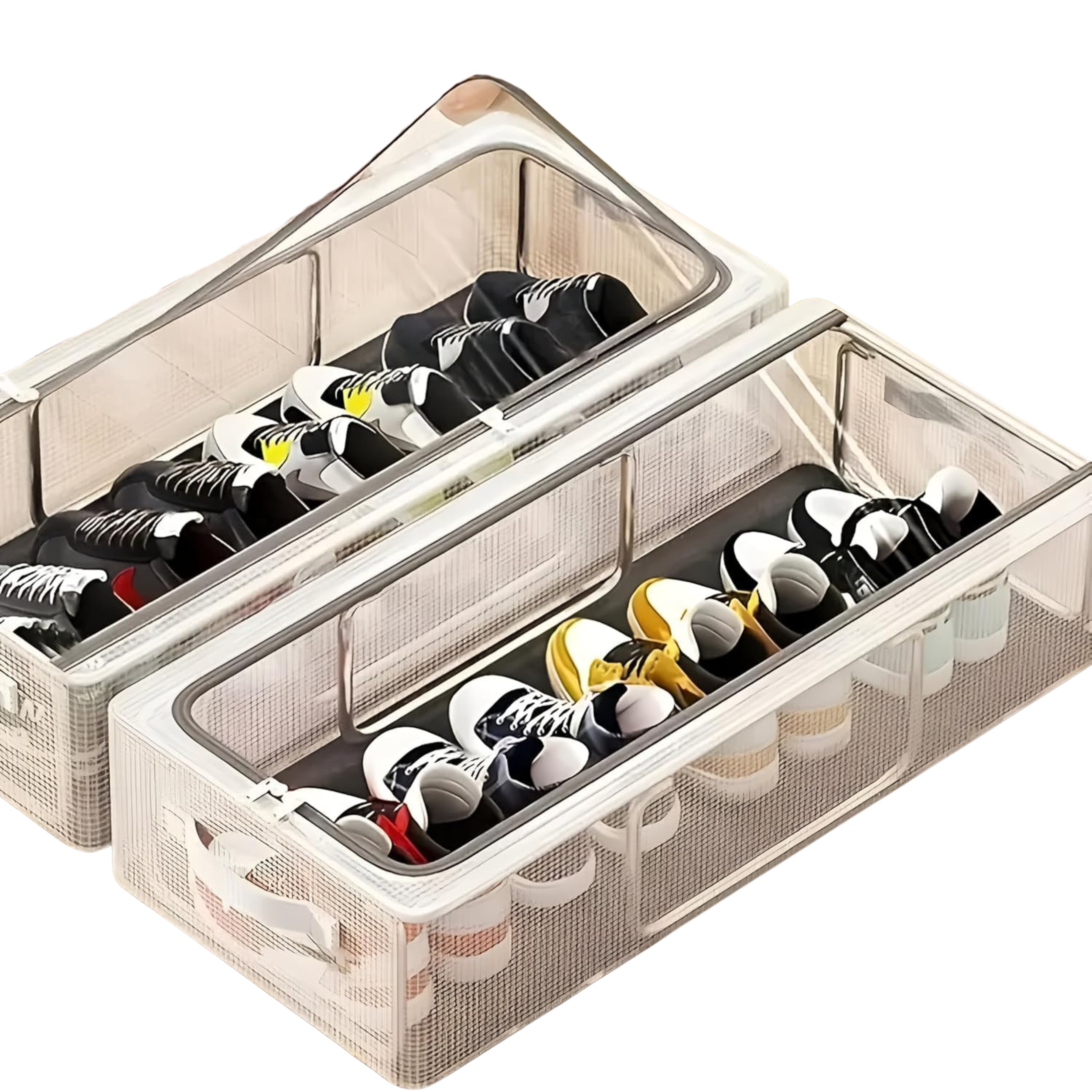 Boxxy: Stackable Transparent Shoe Organizer Boxes for Closet & Sneaker Storage, Foldable Shoe Containers for Space-Saving Home Organization