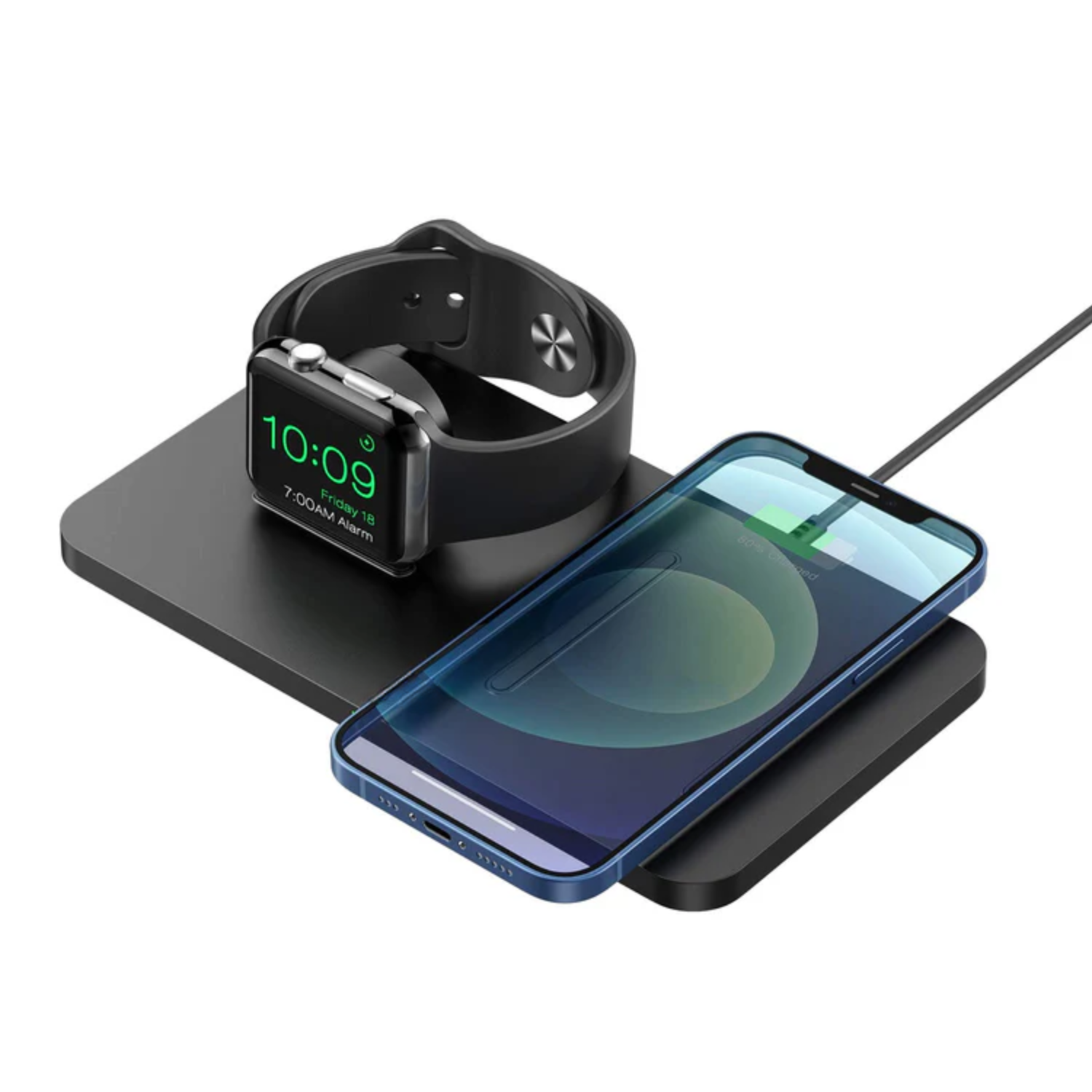 Dockit: 2-in-1 Wireless Charging Pad for iPhone & Apple Watch – Nightstand Mode & Qi Compatibility with Fast Charging in a Sleek Minimal Design