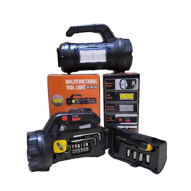 ToolBeam: 5-in-1 LED Torch Light with Hidden Tool Box Kit, USB Rechargeable, Emergency SOS & High-Power Flashlight for Car & Home