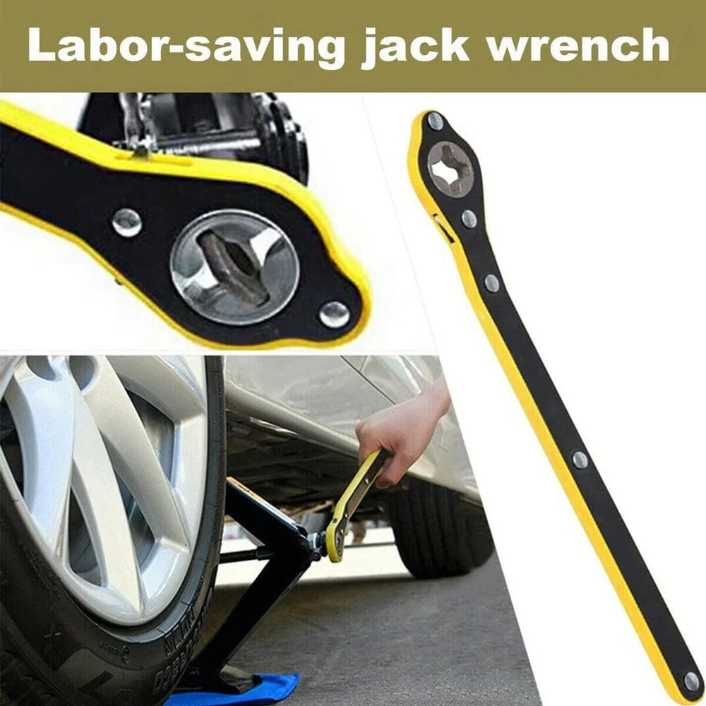 LiftMate: Car Jack & Lug Ratchet Wrench Set with Labor-Saving Design & 360° Reversible Knob for Easy Tire Lifting