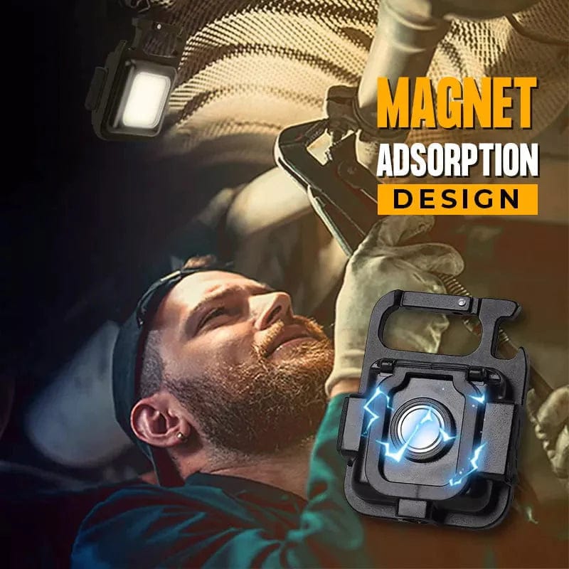 Lumi: Magnetic Keychain Mini LED Torch with Hook, Type-C port, Bottle Opener & Kickstand
