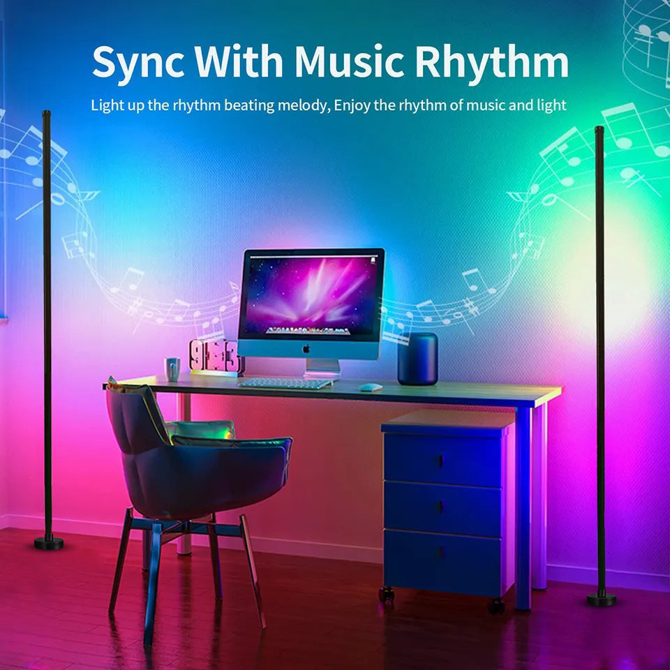 VibeCorner: Smart RGBW Corner Floor Lamp with App & Remote Control, Music Sync, Timer & 16M DIY Colors