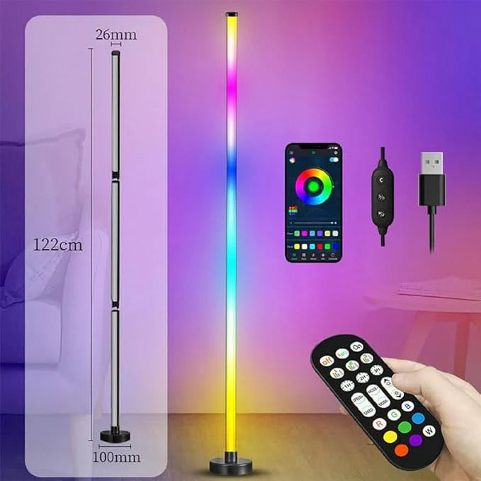 VibeCorner: Smart RGBW Corner Floor Lamp with App & Remote Control, Music Sync, Timer & 16M DIY Colors