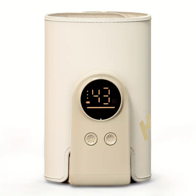 Warmie: Portable Baby Bottle Warmer with Adjustable Temperature Control, USB Rechargeable Milk Warmer with Built-In Temperature Sensor for Travel & Night Feeds
