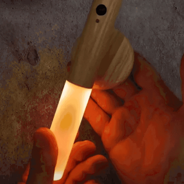 Wand: Magnetic Motion Sensor Light with USB Rechargeable LED & Wall-Mounted Wooden Torch Design for Home & Hallways