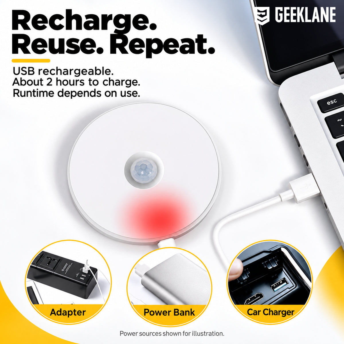 Lumiq — USB recharging.