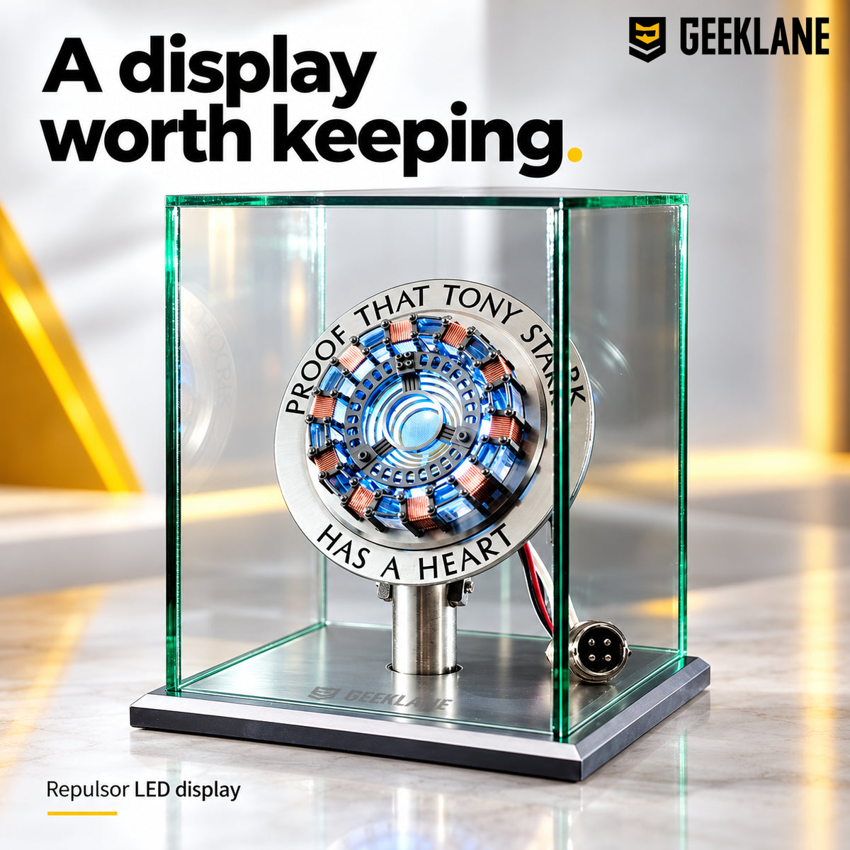 Repulsor — acrylic display case.