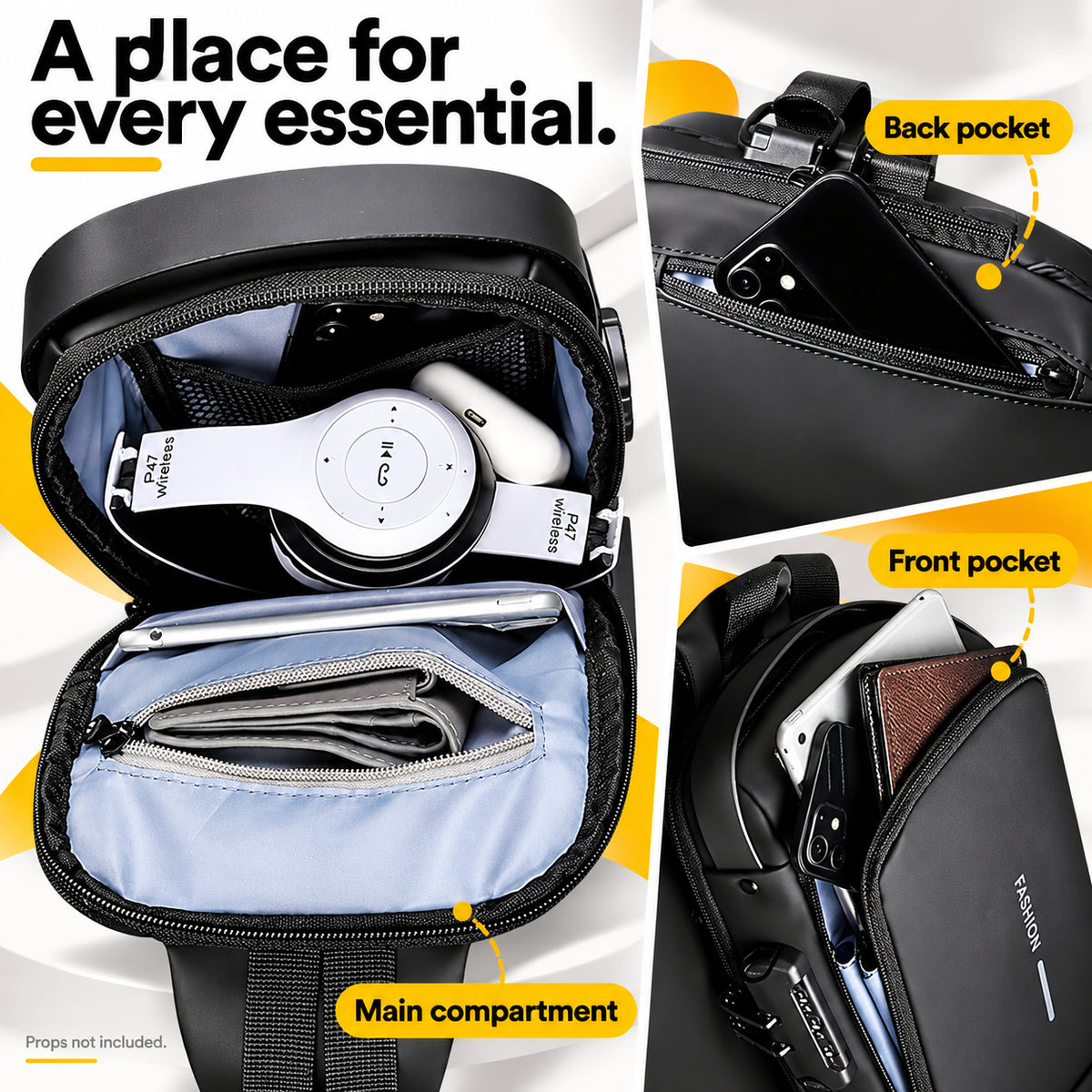 Shield — storage compartments.