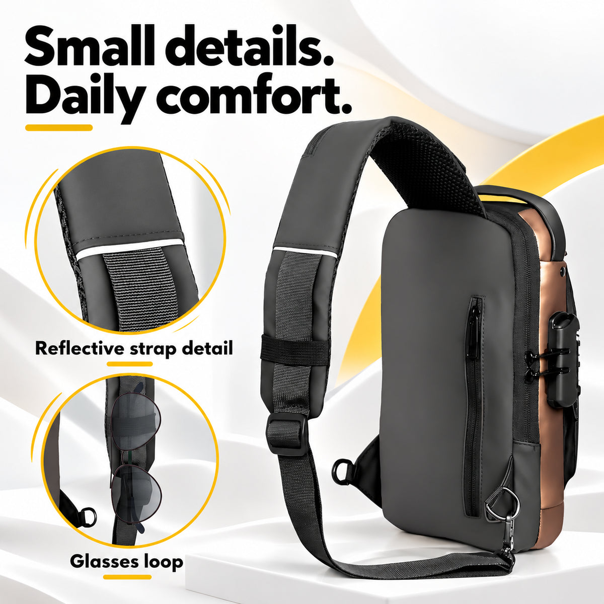 Shield — strap comfort details.