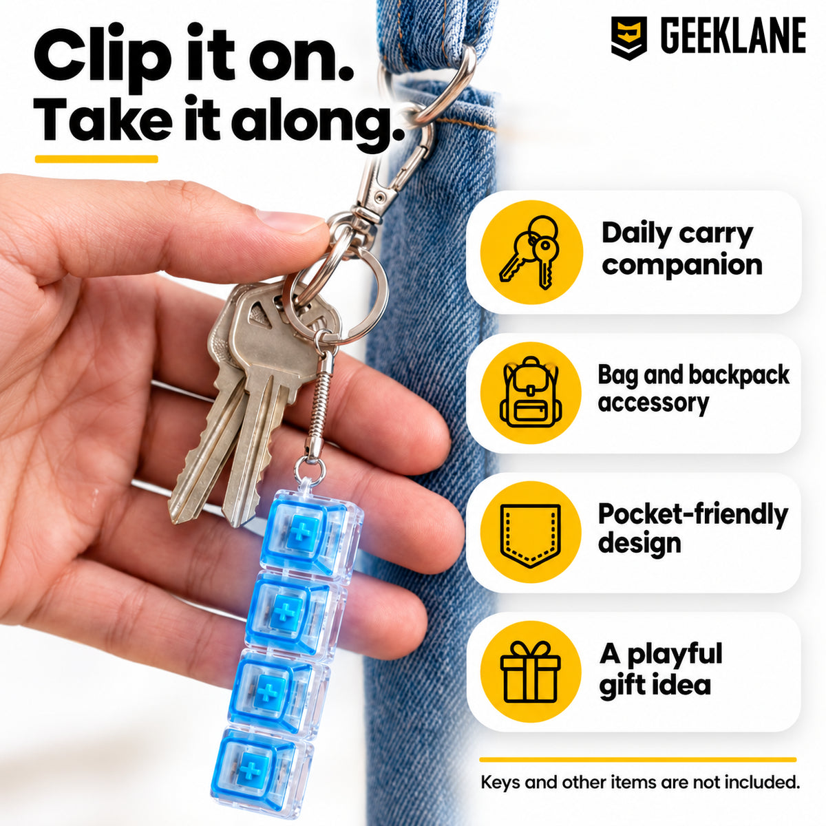Tappy — blue keychain variant.
