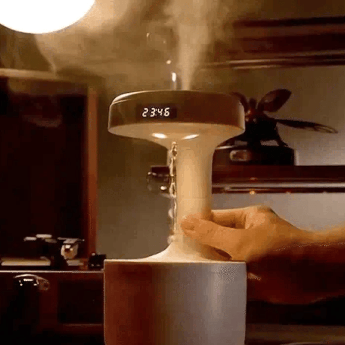 Mirage: The Illusion Anti-Gravity Humidifier with Floating Water Effect, LED Clock Display & Auto Shut-Off (800ml)