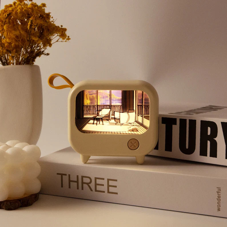 QuirkTV: Artistic Viral LED TV-Style Night Light with Dual Color Modes, Rechargeable Design & Retro Desk Décor Appeal