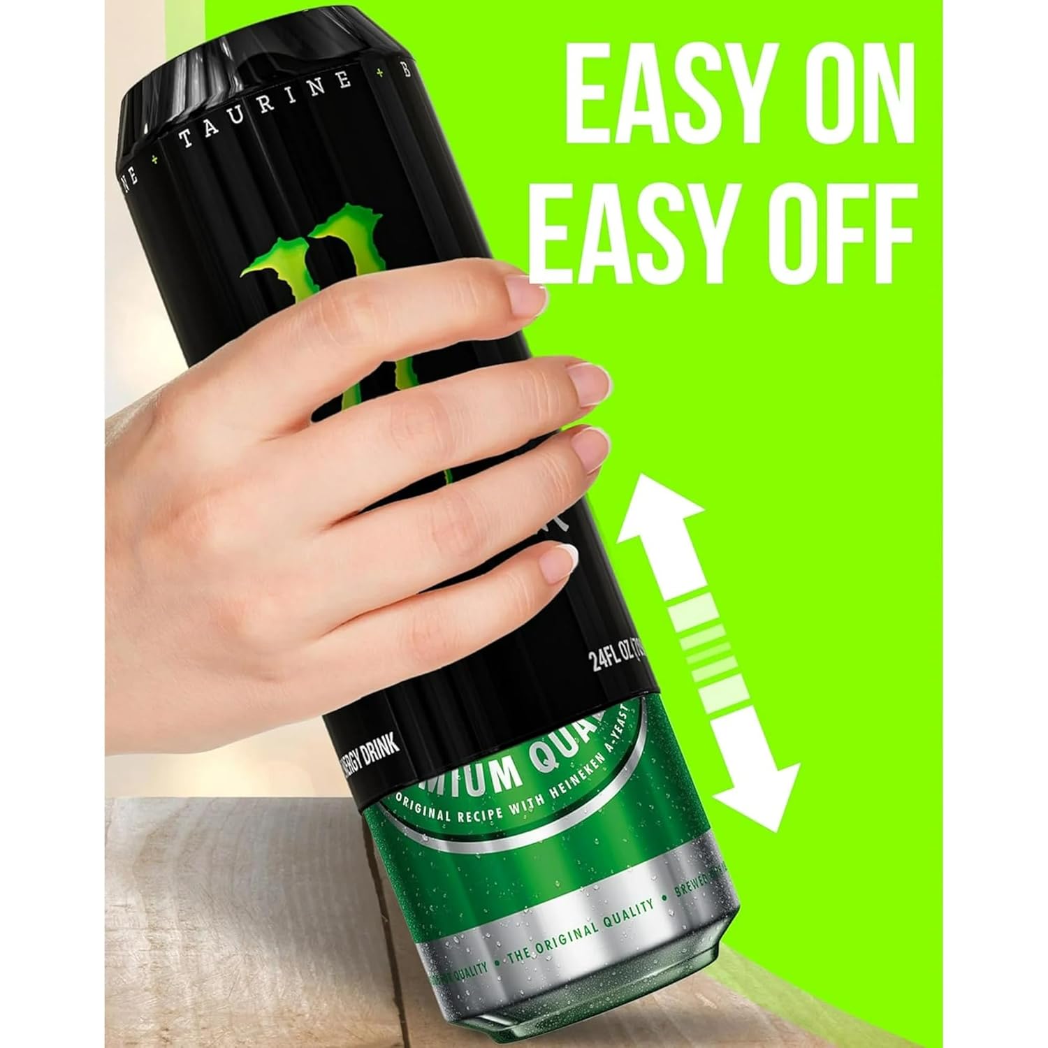 Boozie: 2Pc Silicone Beer Can Sleeves with Insulation, Soda for 550ML Cans – Looks Like Regular Soda Can | Hide Alcoholic Beverage Easily | Cola & Monster (2Pc Random)