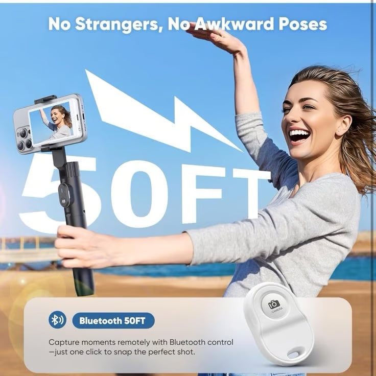 Camoo: Magnetic Wireless Selfie Monitor Screen & Recording Display, Rear Camera Preview Screen with 1080P Wireless Recording for iPhone & Android, Vlogging, TikTok & Live Streaming