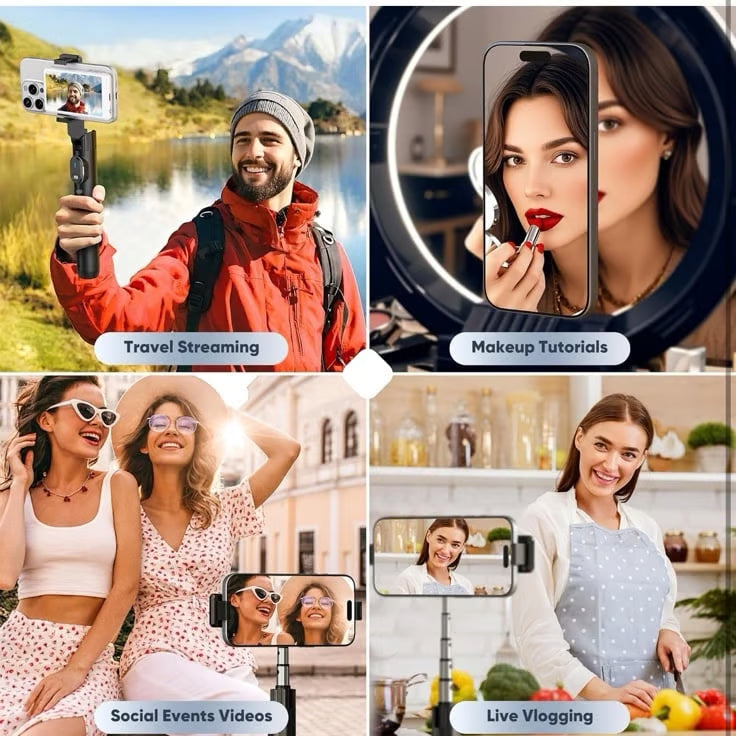 Camoo: Magnetic Wireless Selfie Monitor Screen & Recording Display, Rear Camera Preview Screen with 1080P Wireless Recording for iPhone & Android, Vlogging, TikTok & Live Streaming