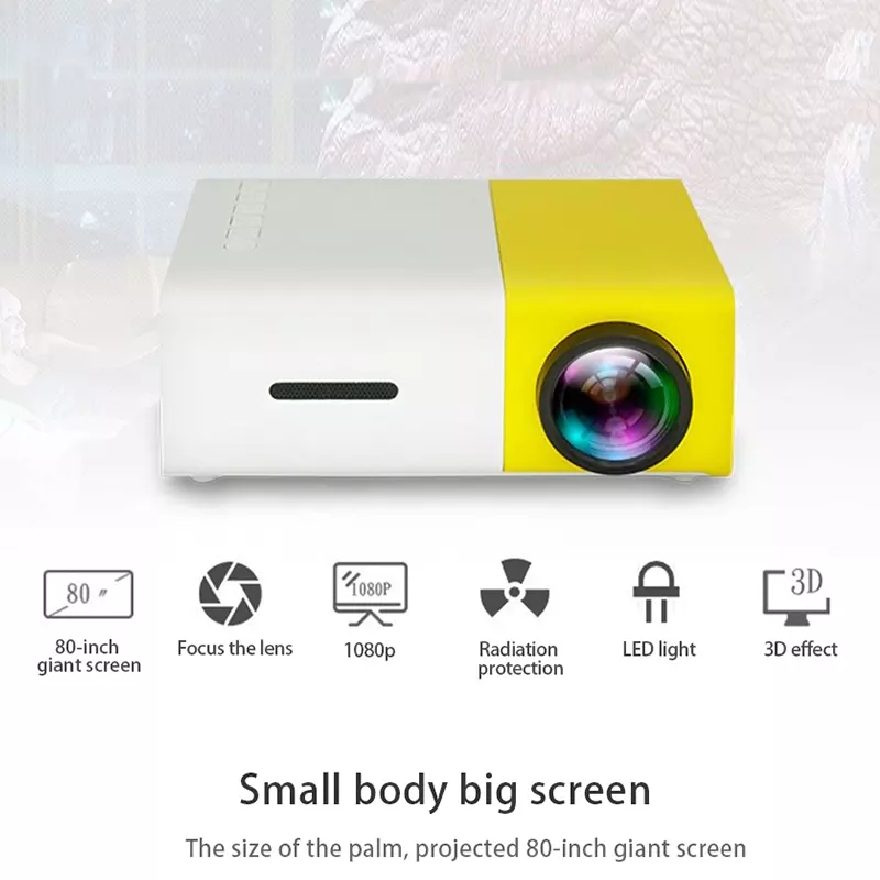PixoBeam: Mini Portable HDMI Projector with Adjustable Display, 1080P Support & Remote Control for Home & Outdoor Entertainment