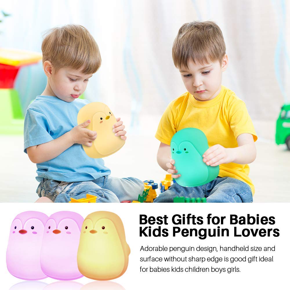 PengiGlow: Adorable Penguin Silicone Night Lamp with Rechargeable LED for Cozy Bedroom Ambience & Gifting