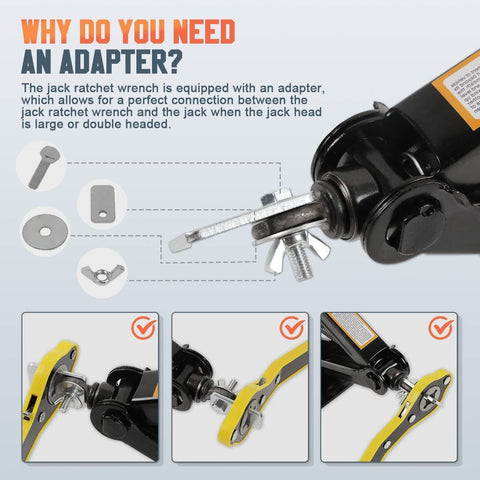 LiftMate: Car Jack & Lug Ratchet Wrench Set with Labor-Saving Design & 360° Reversible Knob for Easy Tire Lifting