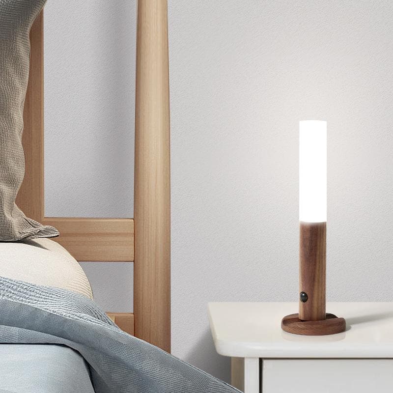 Wand: Magnetic Motion Sensor Light with USB Rechargeable LED & Wall-Mounted Wooden Torch Design for Home & Hallways
