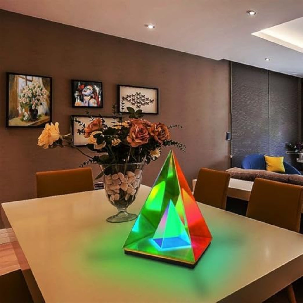 Floyd: 3D Acrylic RGB Prism Lamp with USB Power & Color-Changing Glow for Bedroom & Decorative Lighting