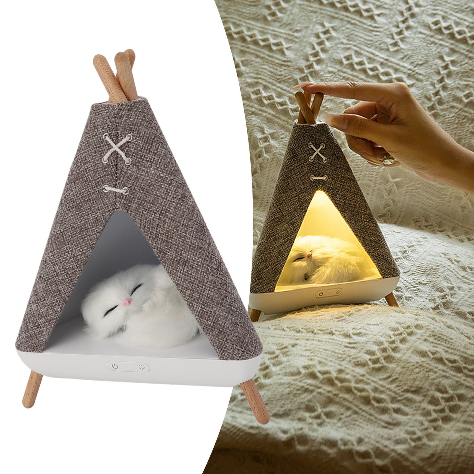Purrrr: Cute Cat Tent House Lamp & Bluetooth Speaker for Cozy Ambient Lighting & Home Décor