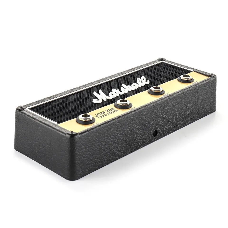 JackRack: Marshall-Style Wall Mounted Key Holder with 4 Guitar Amp Plug Keychains for Home & Studio Décor