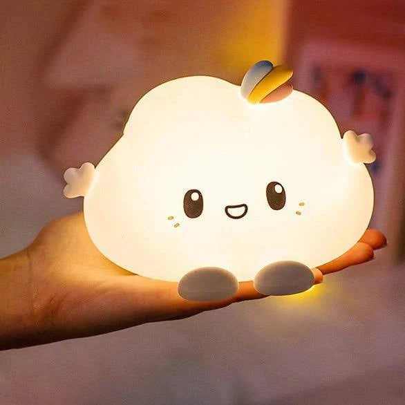 CloudGlow: Aesthetic Cloud LED Night Light – Soft & Squishy Silicone Lamp with Touch Control, USB-C Rechargeable & Color Changing