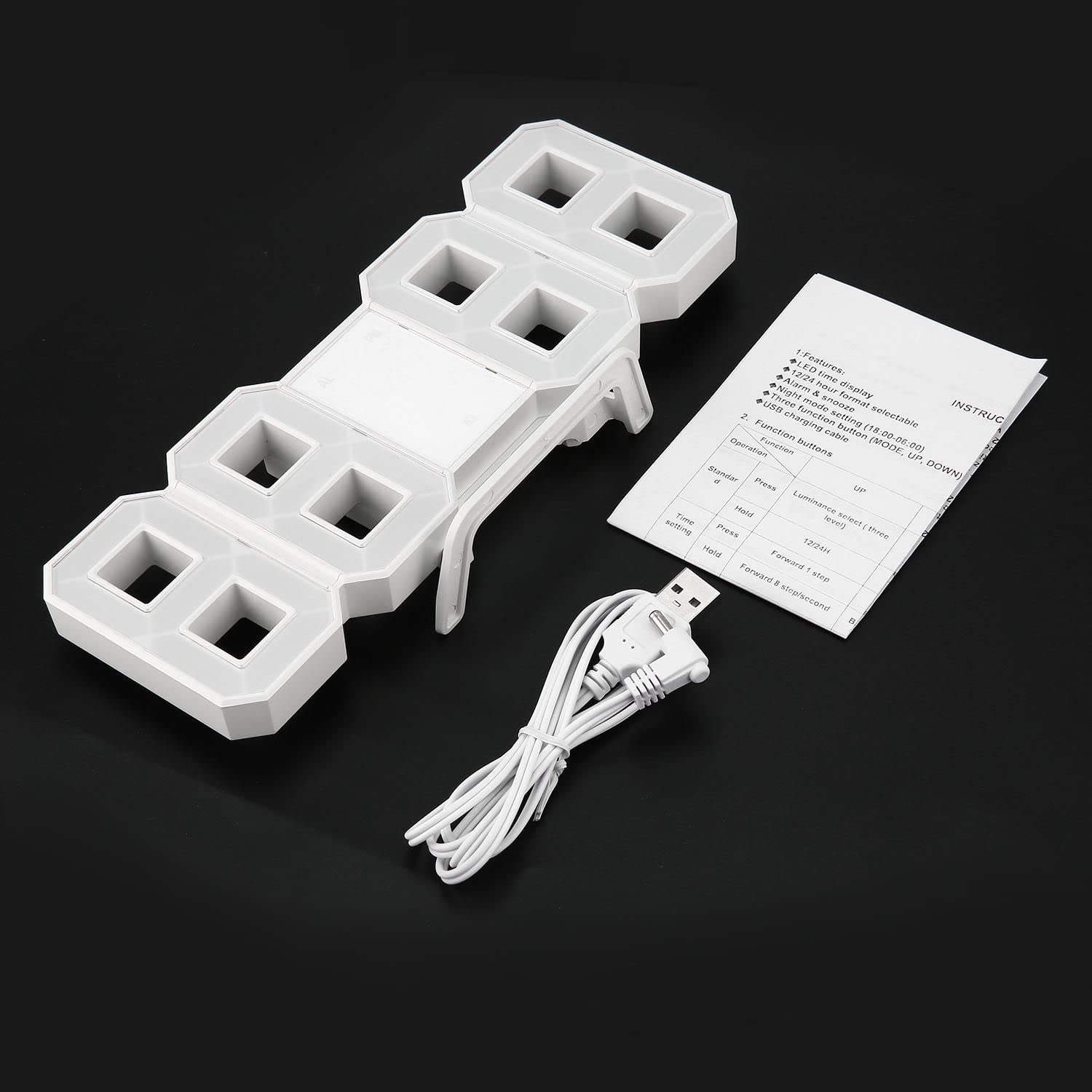 Acry: Viral Pinterest inspired Big Display Aesthetic LED Desk & Wall Clock with Alarm